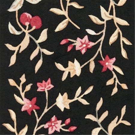 Safavieh 2 ft. - 6 in. x 10 ft. - 0 in. Runner- Transitional DuraRug Black Hand Hooked Rug EZC410B-210